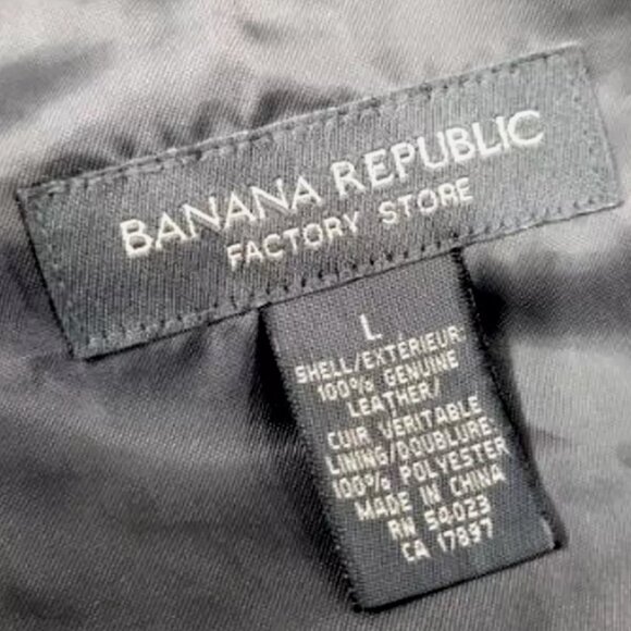 Vintage Y2K Banana Republic Leather Jacket L Blazer Men’s Moto Western Trench - Picture 9 of 10